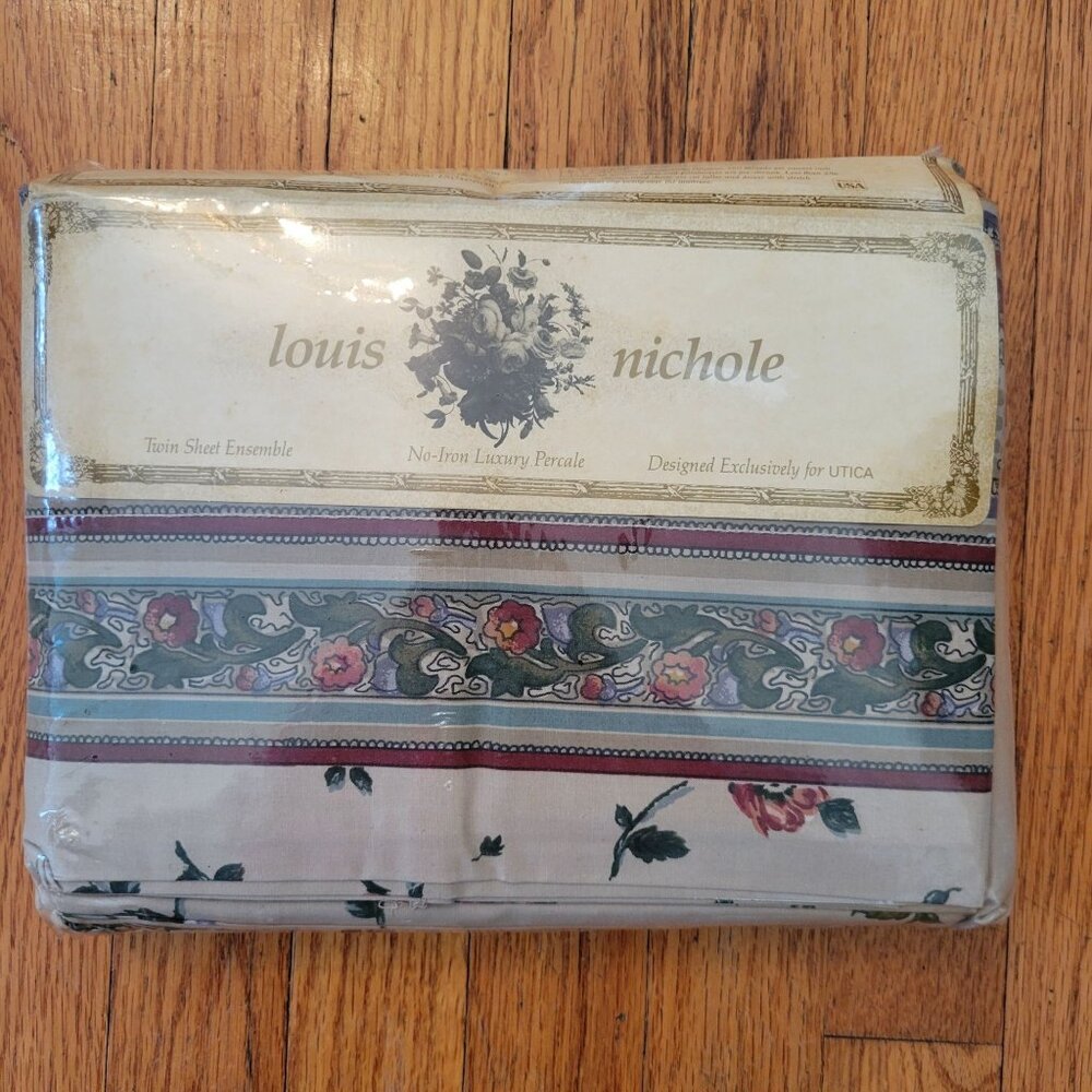 Louis Nichole Utica Twin Sheet Set Dubonnet Multi Combed‎ 180 Threads